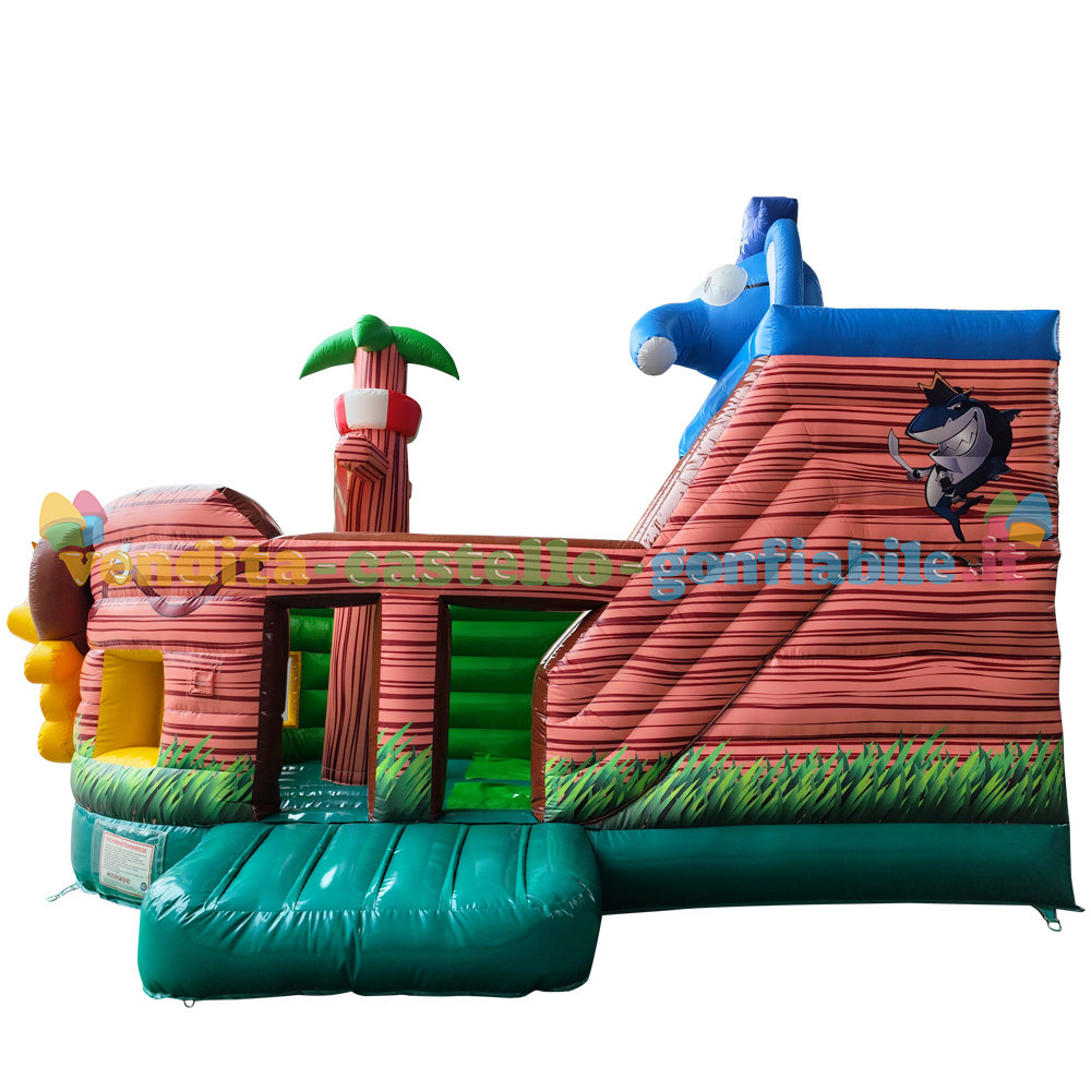 Castello Gonfiabile Animali sulla nave dei pirati - immagine 8
