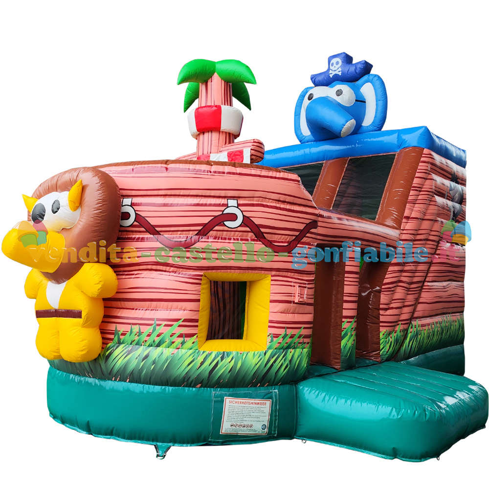 Castello Gonfiabile Animali sulla nave dei pirati - immagine 9