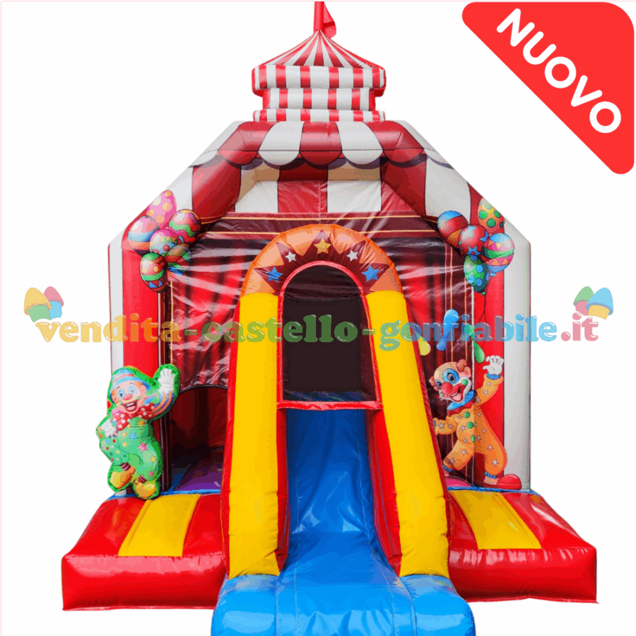 Castello Gonfiabile Spettacolo del Circo con Scivolo